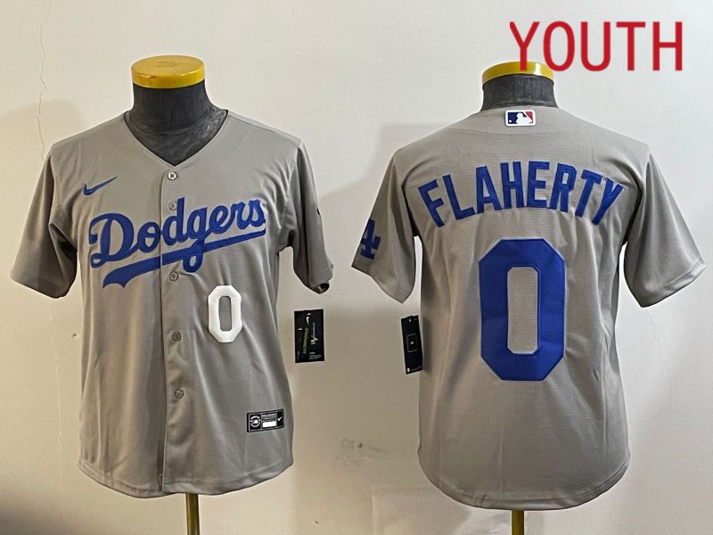Youth New York Yankees #0 Flaherty grey 2024 Nike MLB Jersey 20241120->youth mlb jersey->Youth Jersey